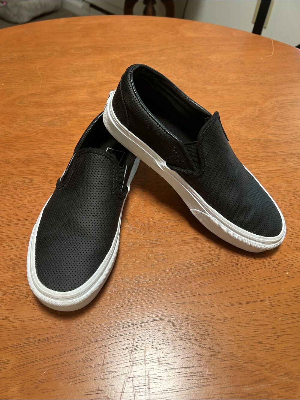 Vans Leather Slip On Sneakers
